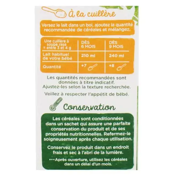 Cereais orgânicos de baunilha Modalac para bebês a partir de 6 meses, 250g