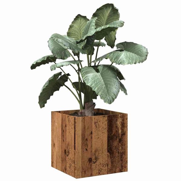 vidaXL Vaso/floreira 40x40x40 cm Derivados de Madeira Madeira Velha - 1221421775