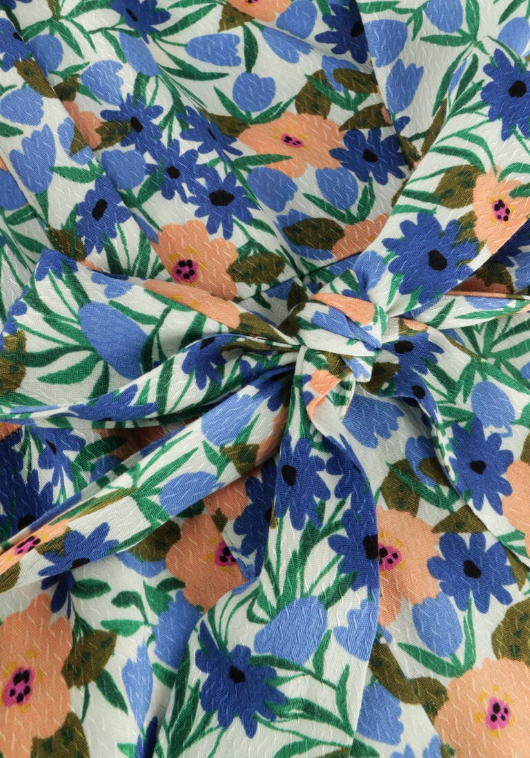 OBJECT blauwe object midi jurk jhiromi l/s shirt dress 126