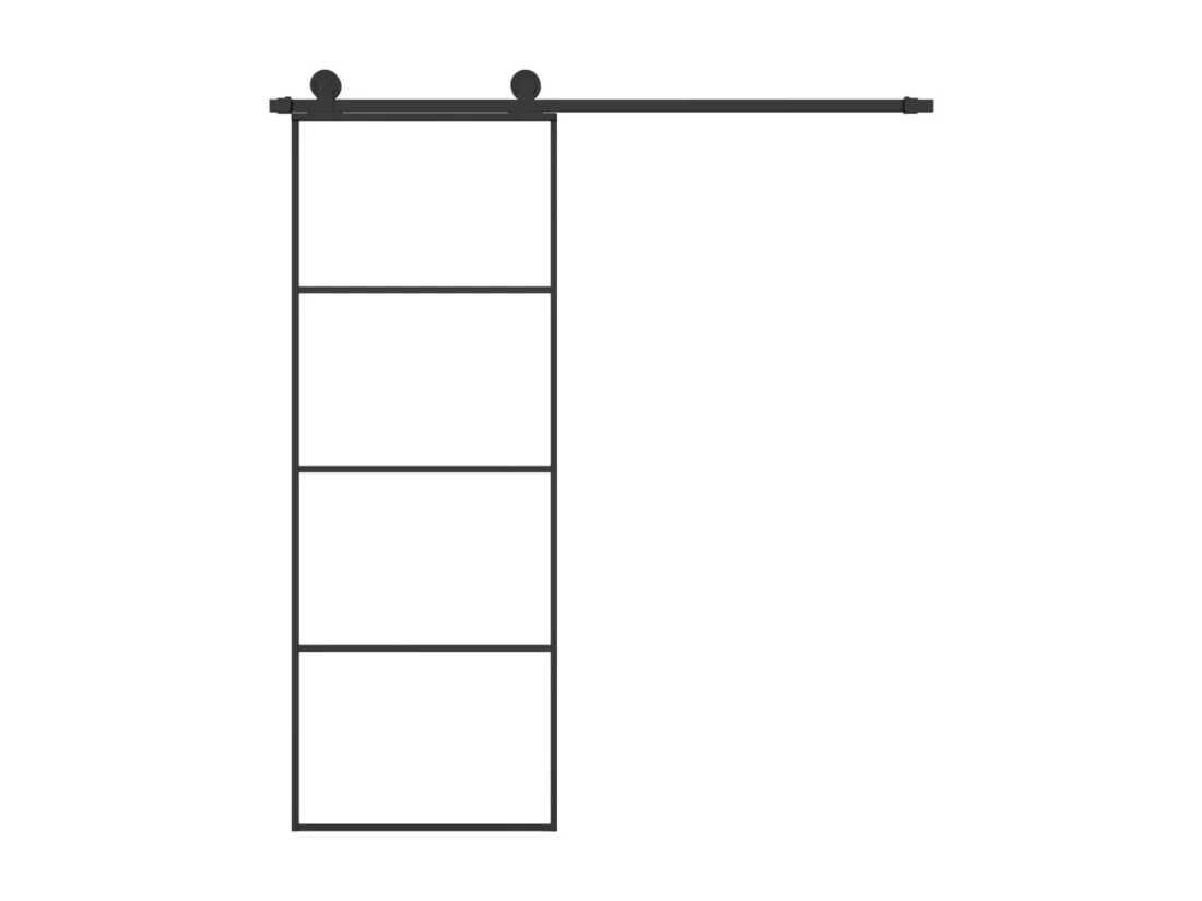 Porte coulissante avec kit de quincaillerie 76x205 cm Verre ESG