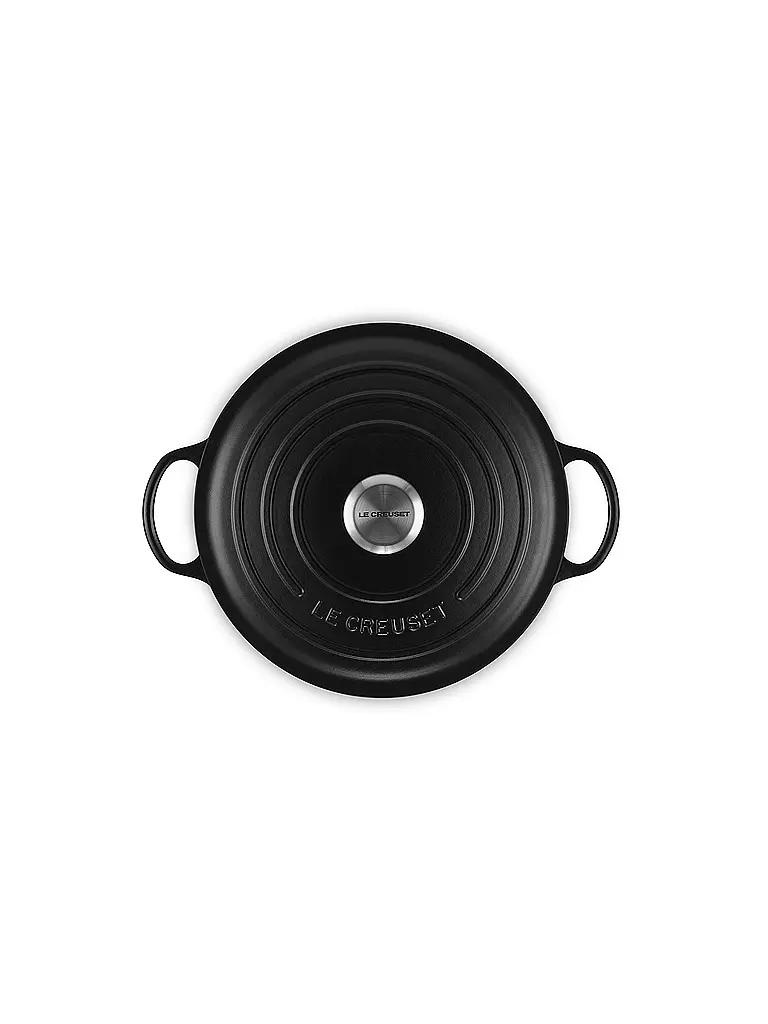 LE CREUSET Kochtopf 26cm LA MARMITE SIGNATURE Schwarz schwarz