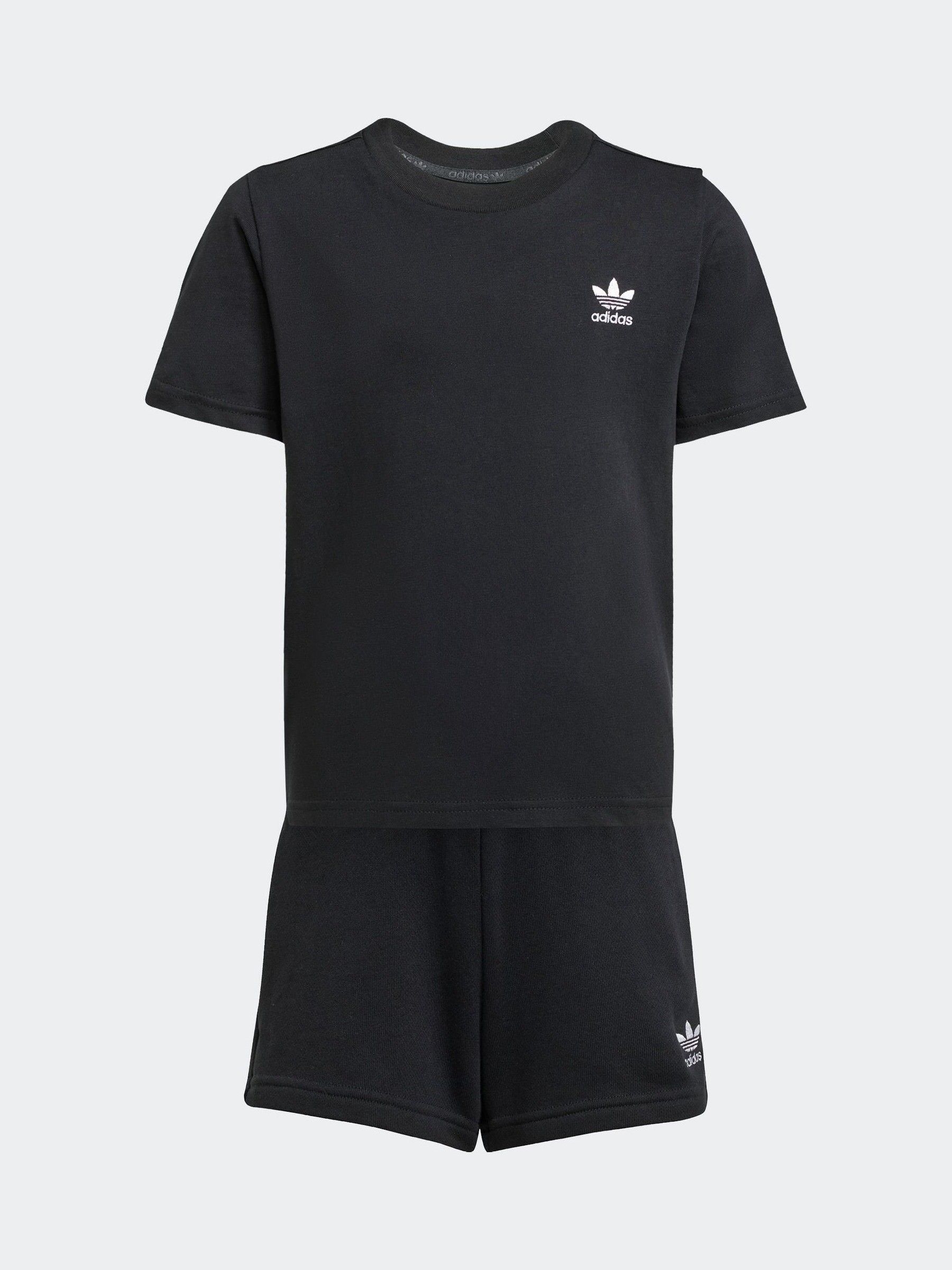 Zwart - adidas Originals Little Kids set van short en T-shirt