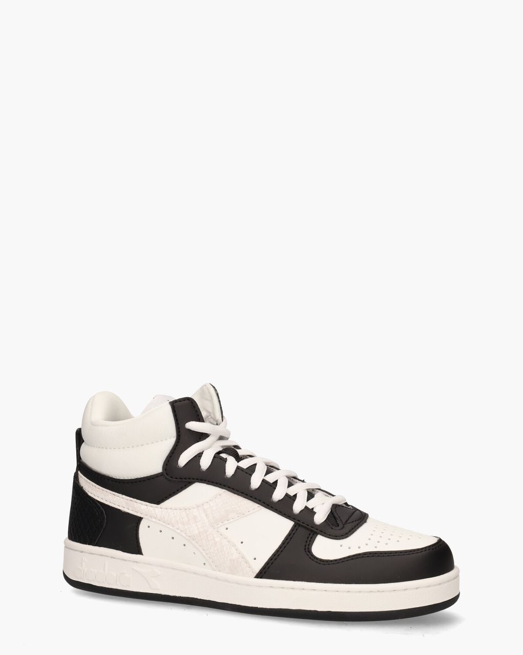 Diadora Sport Magic Basket Demi Reptile Wit/Zwart Damessneakers