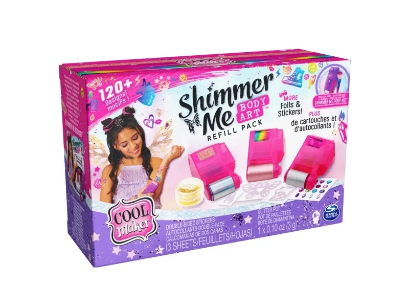 Cool Maker Shimmer Me Body Art Refill w. 3 rollers
