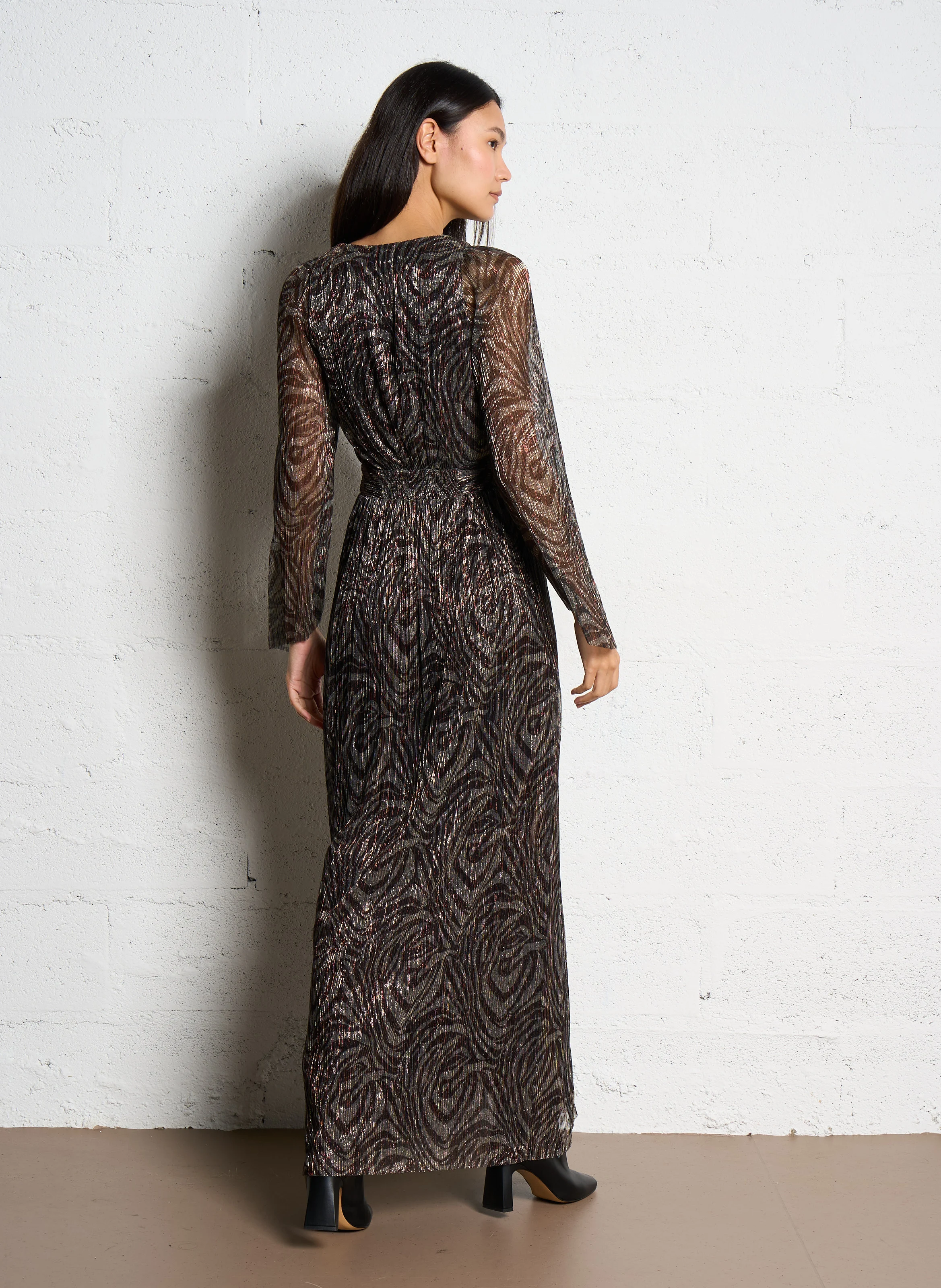 GAELLE - Robe longue pailletée | Doré