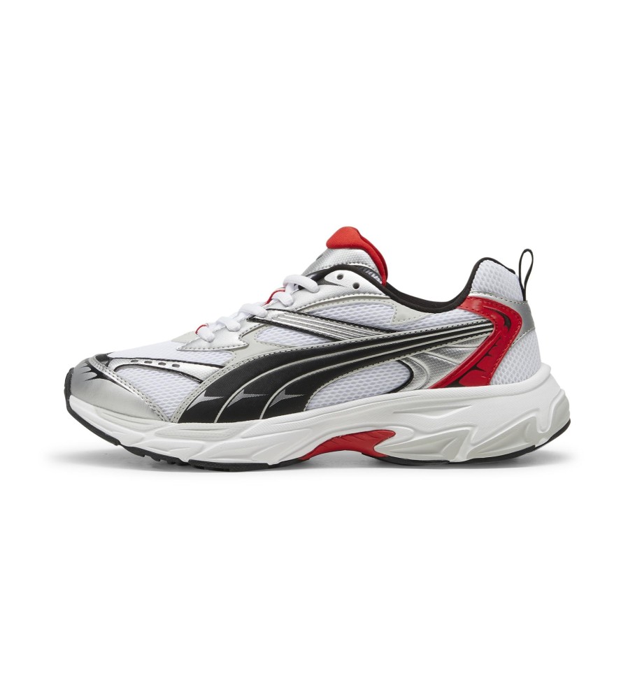 Tênis Puma Morphic, branco e vermelho