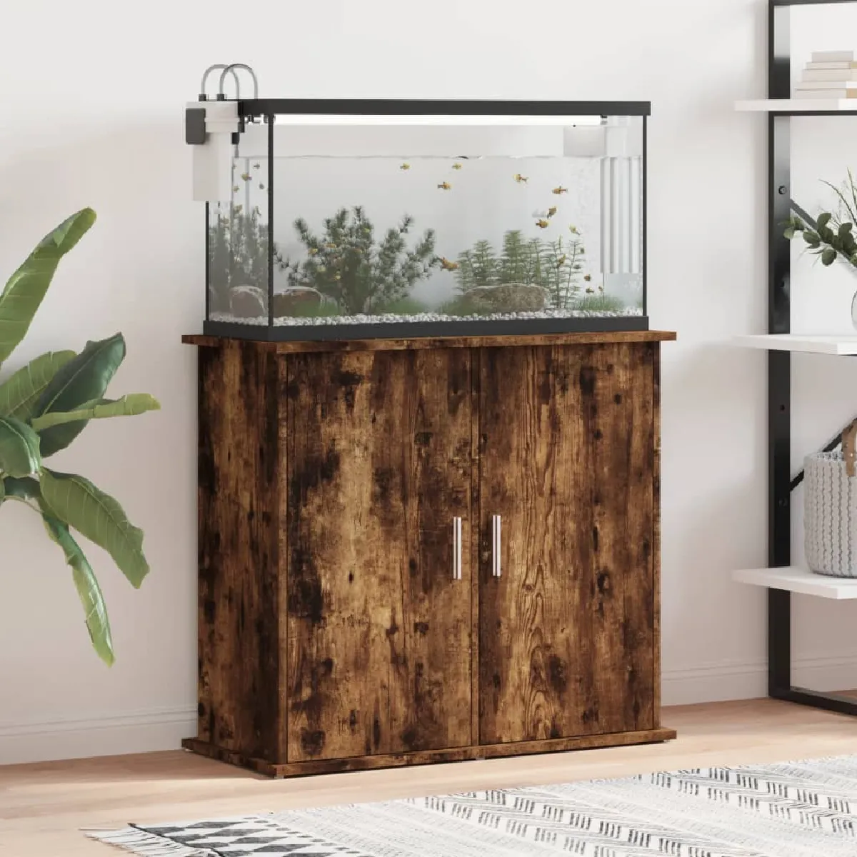 VIDAXL Support pour aquarium - Chêne fumé
