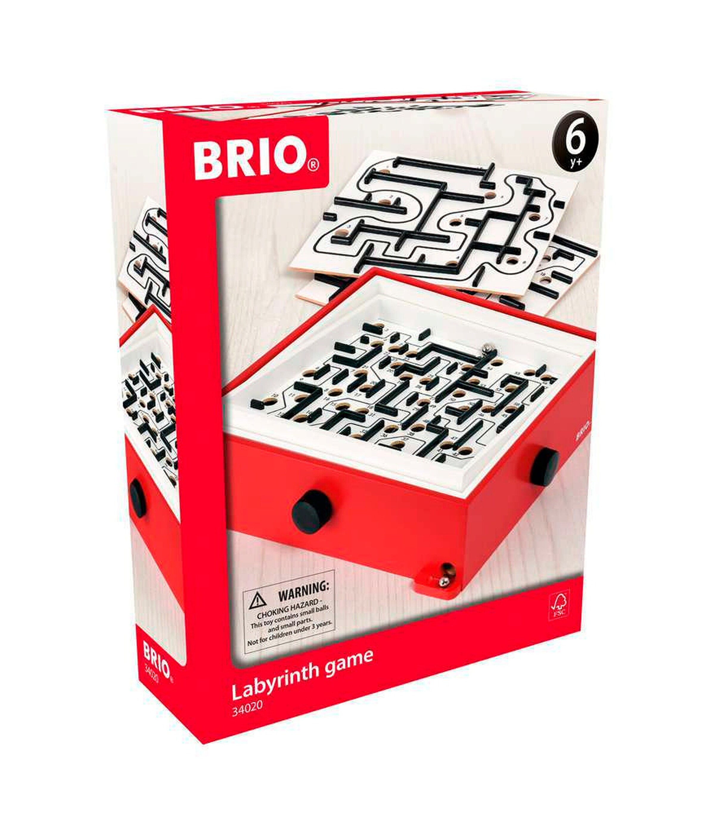 BRIO Labyrinth mit Übungsplatten, rot
