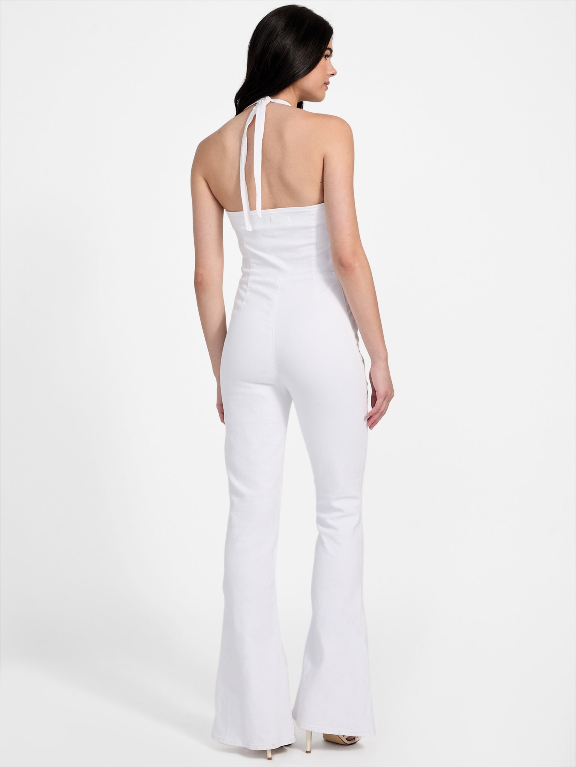 Macacão jeans Eco Blair com decote halter