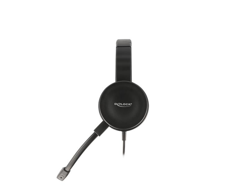 Delock Headset USB Stereo USB Stereo Headset mit Kabelfernbedienung und Quick-Mute Taste für PC und Notebook