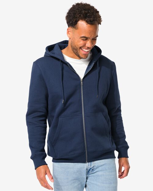 gilet sweat homme avec capuche bleu foncé
