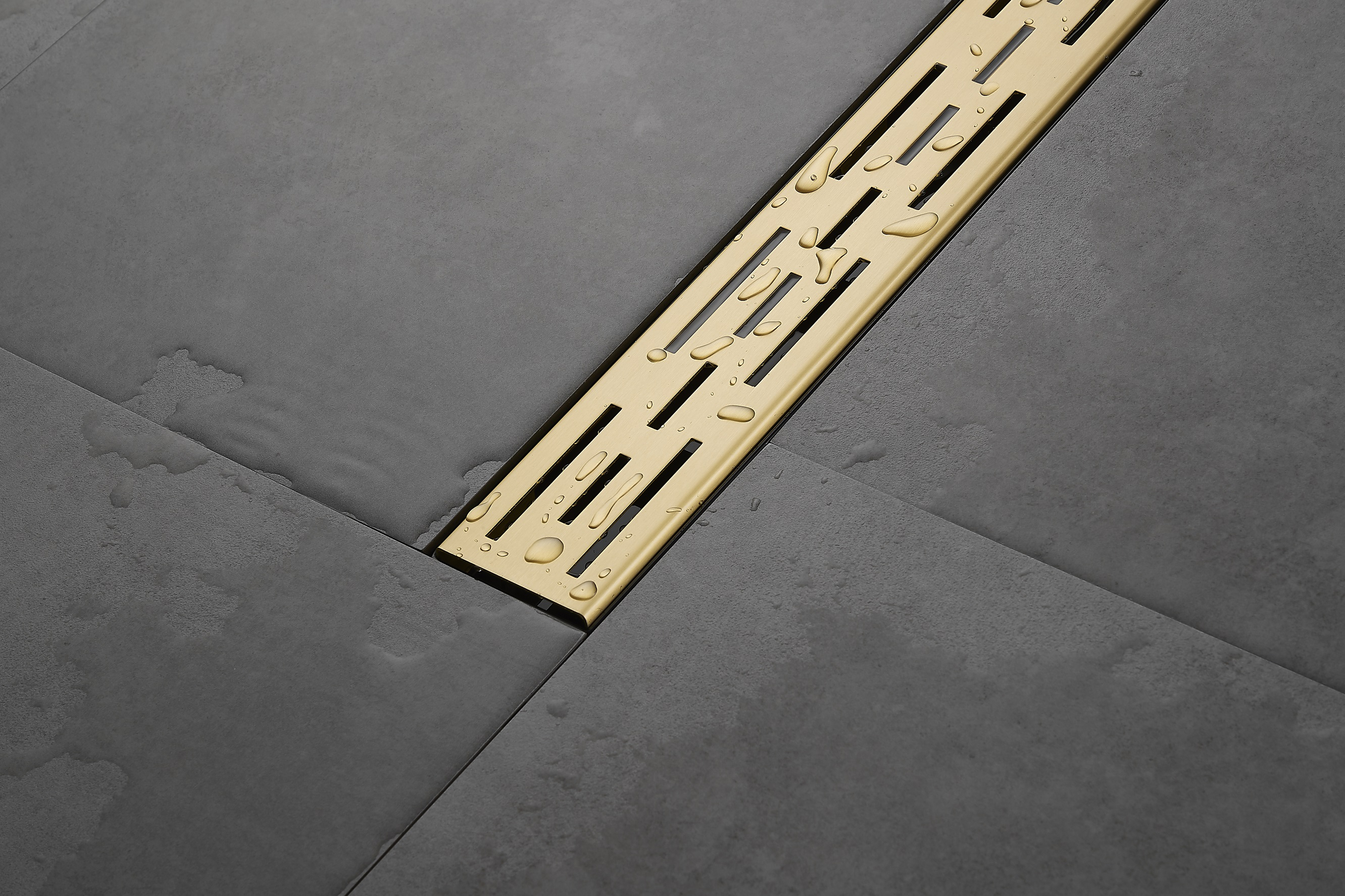 Saniclear Brass douchegoot 70x7cm geborsteld messing - mat goud