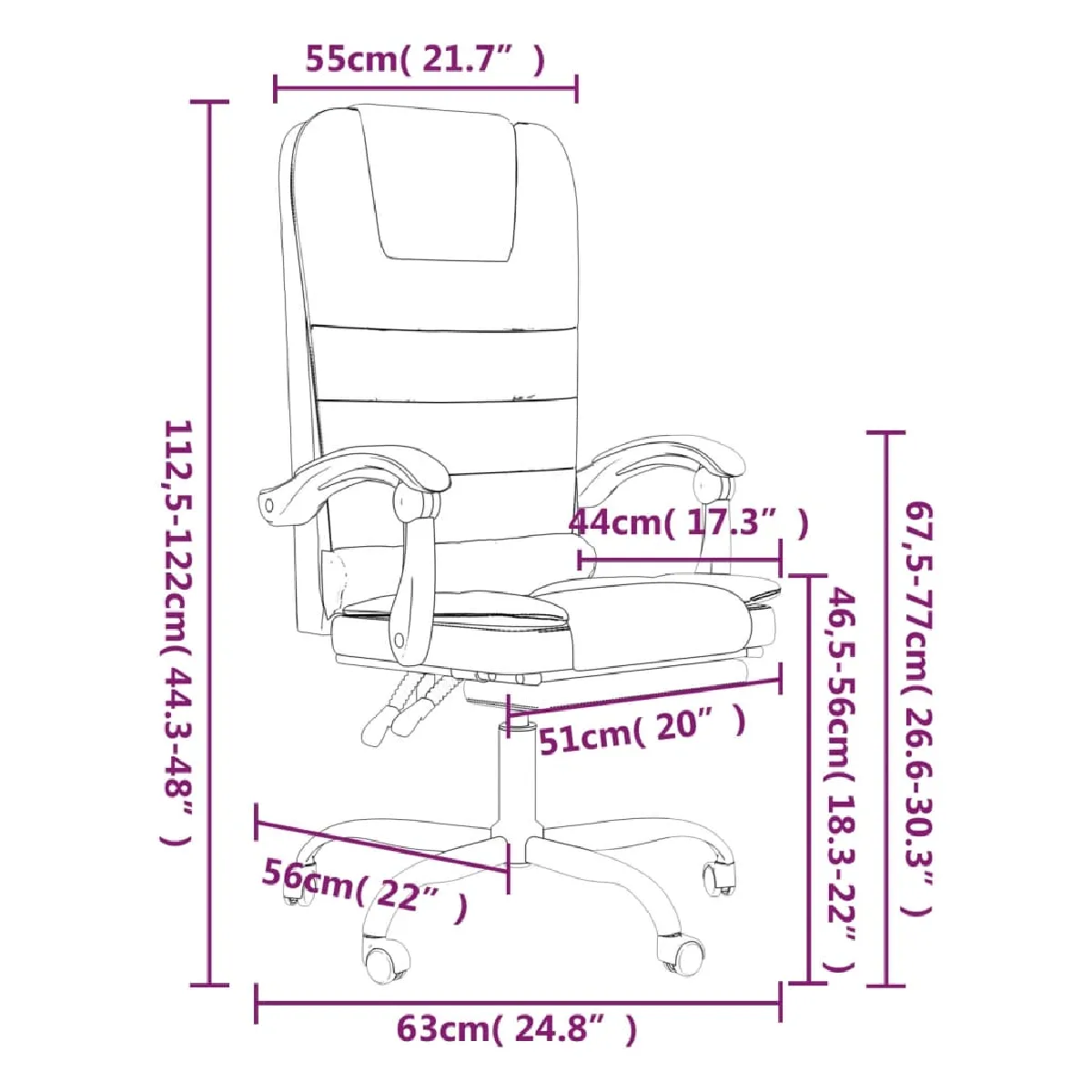 vidaXL Fauteuil de massage Noir Similicuir