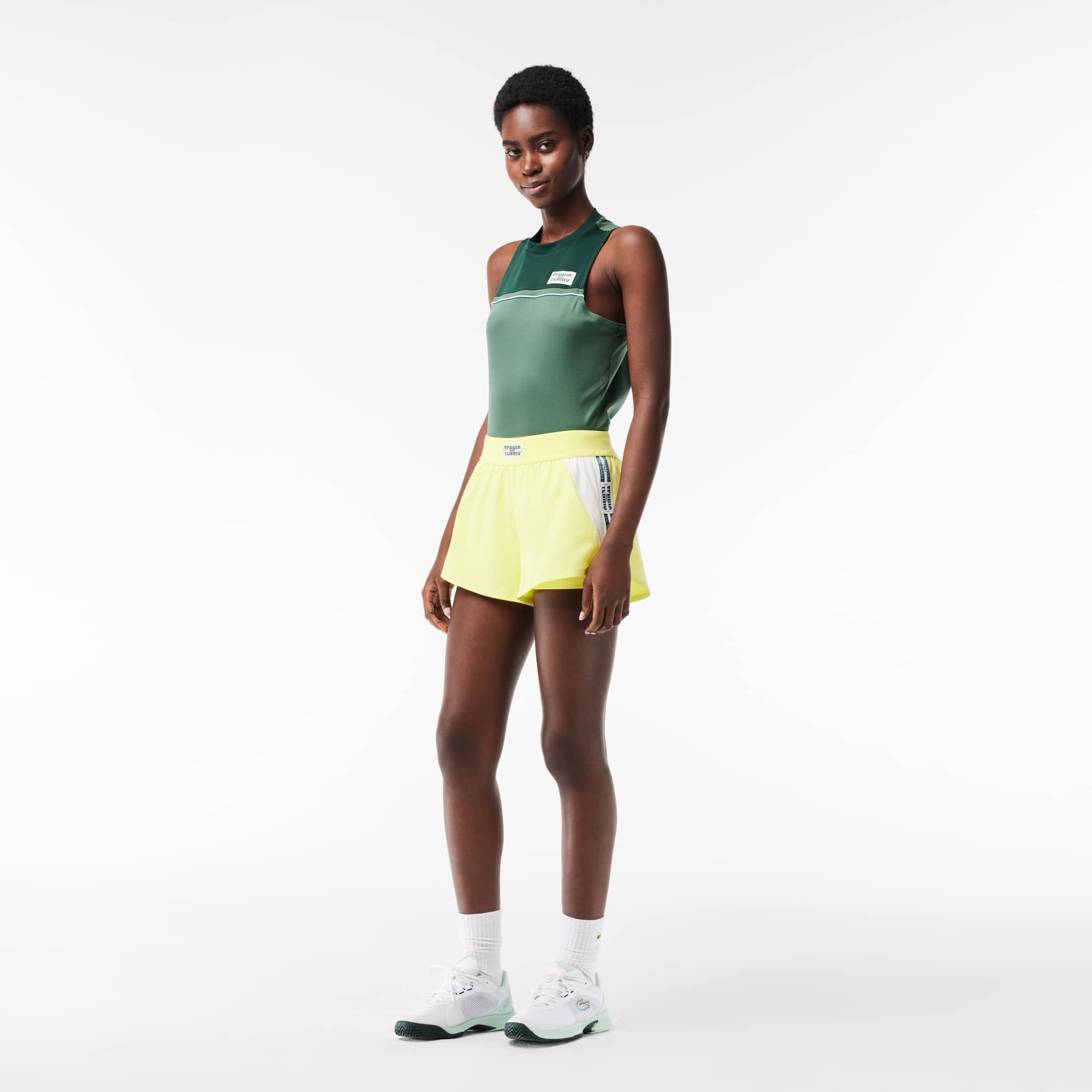 Short Tennis avec shorty intégré en tissu recyclé Shorts - Jaune - Lacoste - Femme