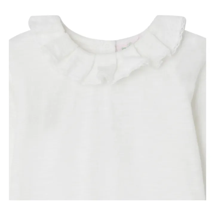 Bonpoint T-Shirt Flamé Col Volant Billa | Ecru