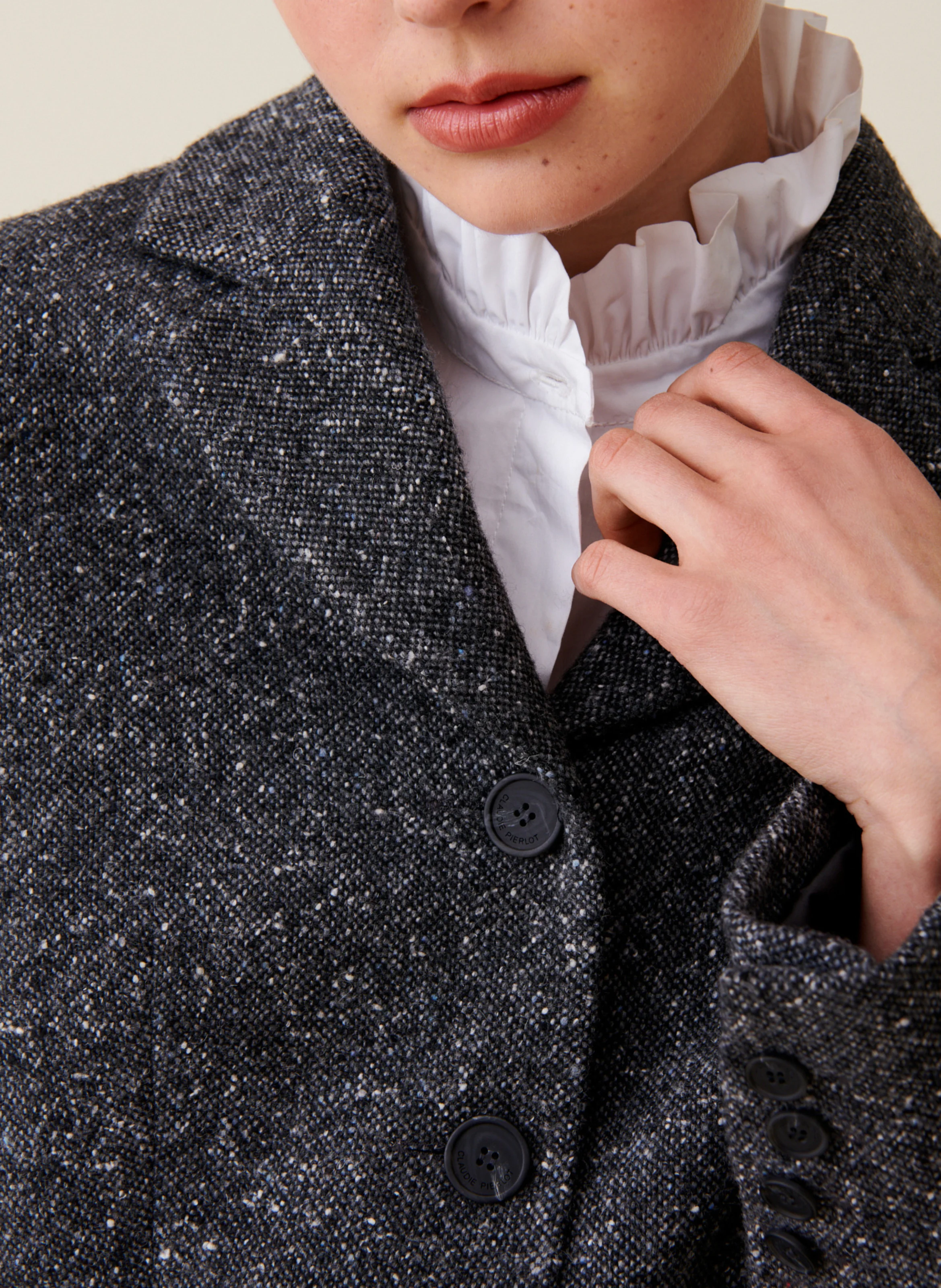 Veste de tailleur courte | Gris