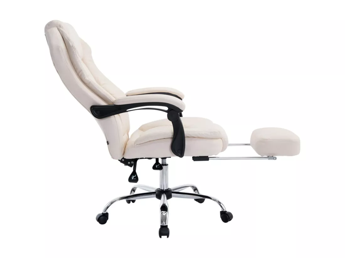 Chaise de bureau - Similicuir - Crème - Castle
