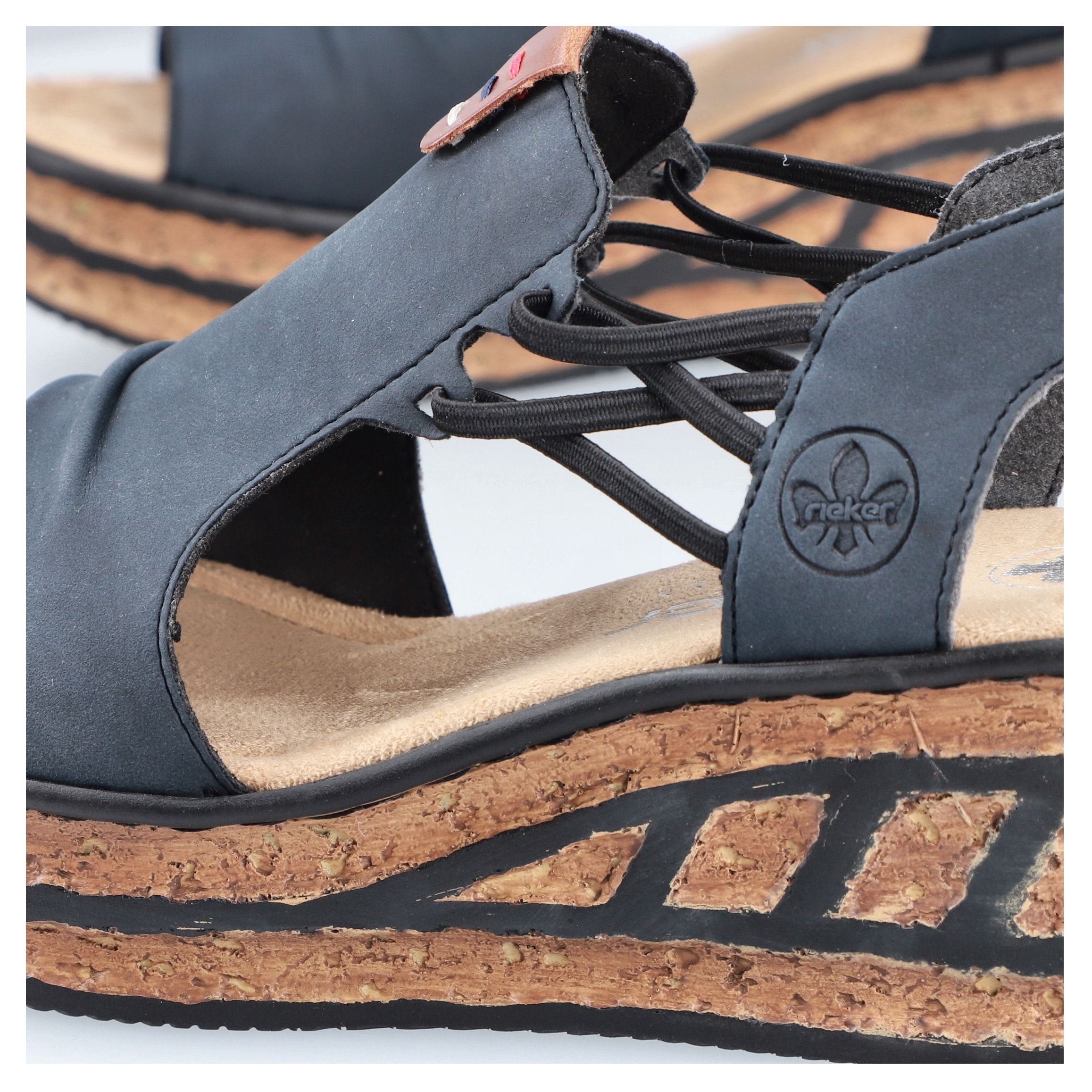 Rieker Keilsandalette  , Sommerschuh, Sandale, Keilabsatz, mit seitlichen Stretchbändern