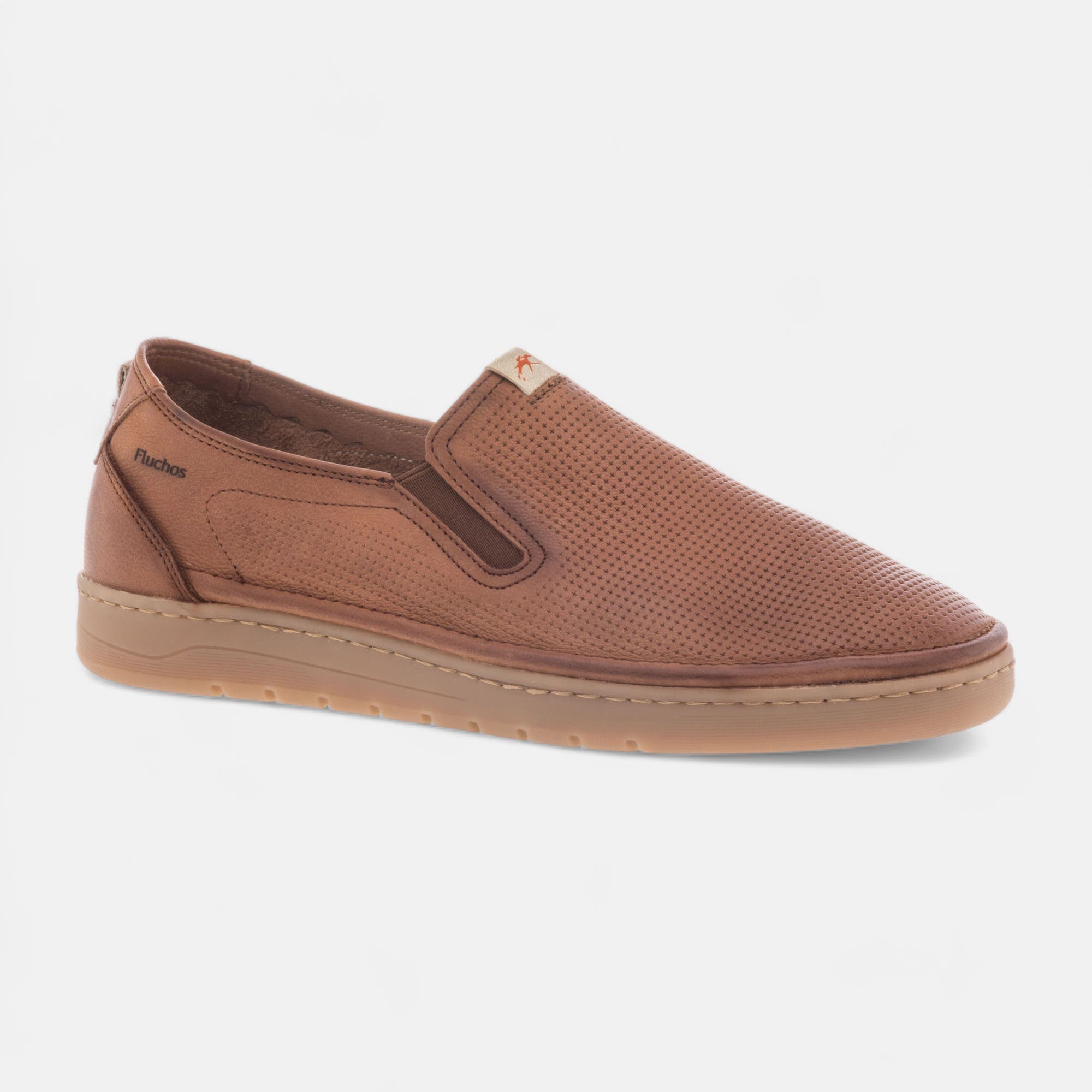 Mocassins pieds sensibles Homme en cuir cognac