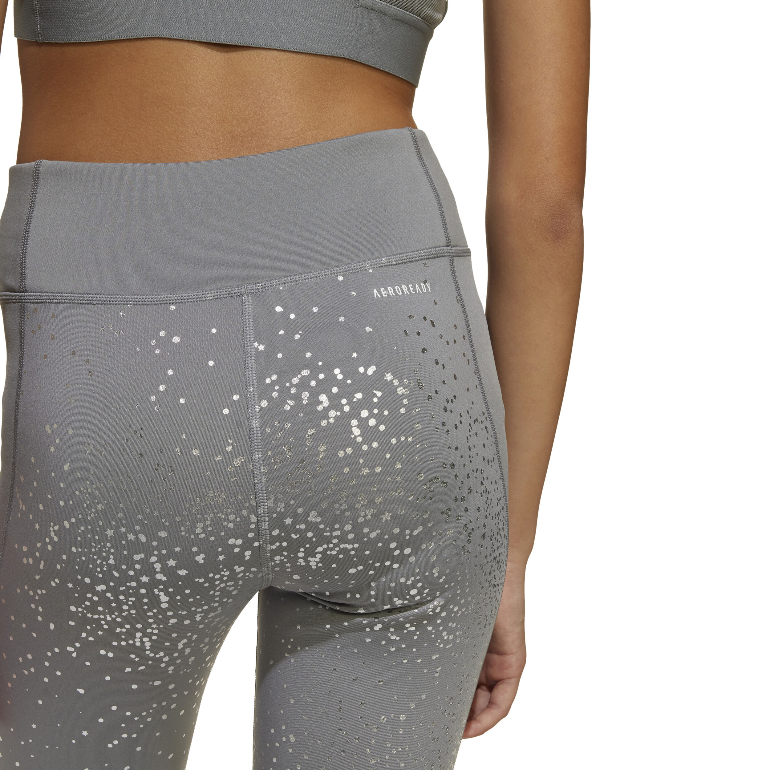 adidas Optime Glam 7/8 Collant Tight Enfants - Gris , Argent