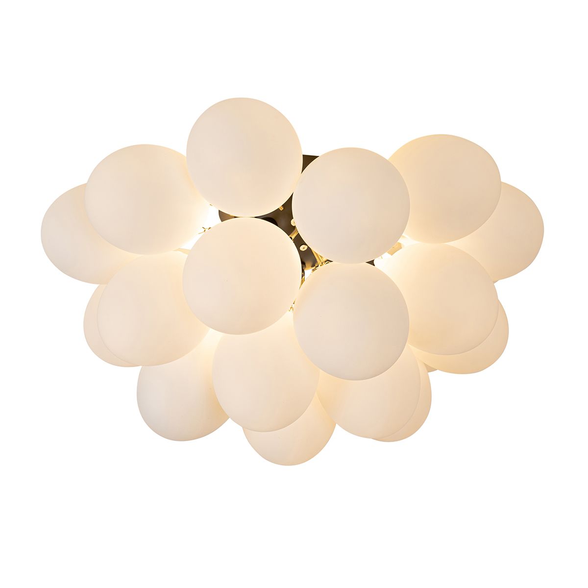 Smart plafondlamp zwart met opaal glas 6-lichts incl. 6 Wifi G9 - Uvas