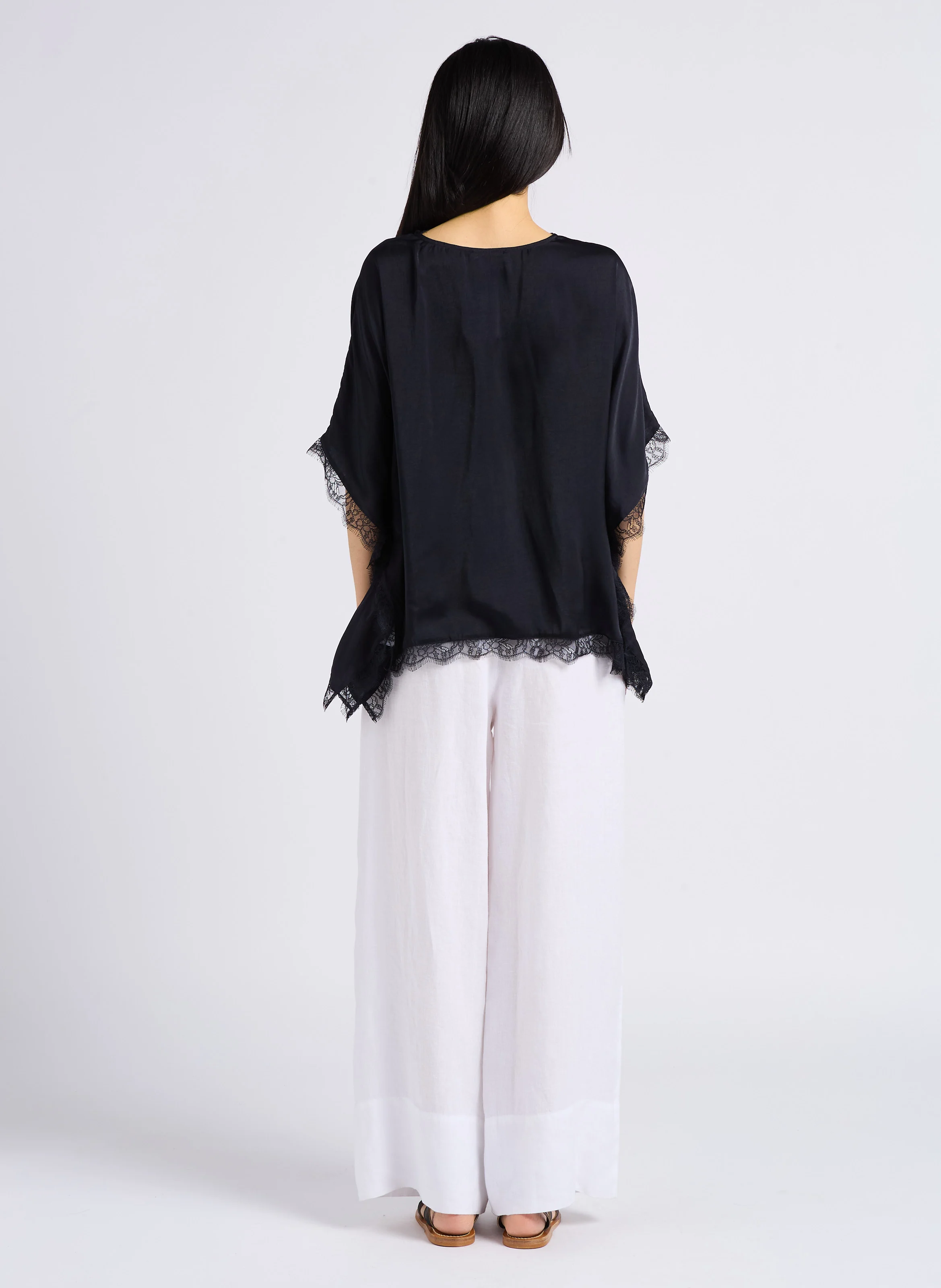 PRINCE - Pantalon large en lin | Blanc