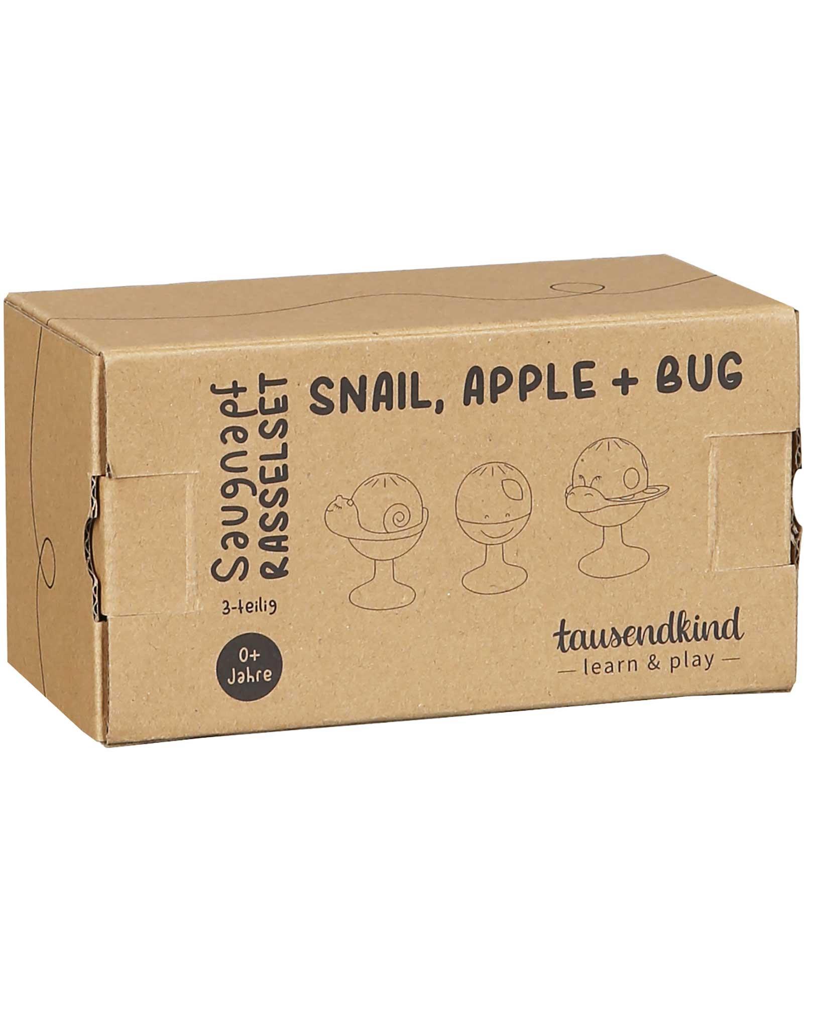 Saugnapfrasselset SNAIL, APPLE & BUG 3-teilig