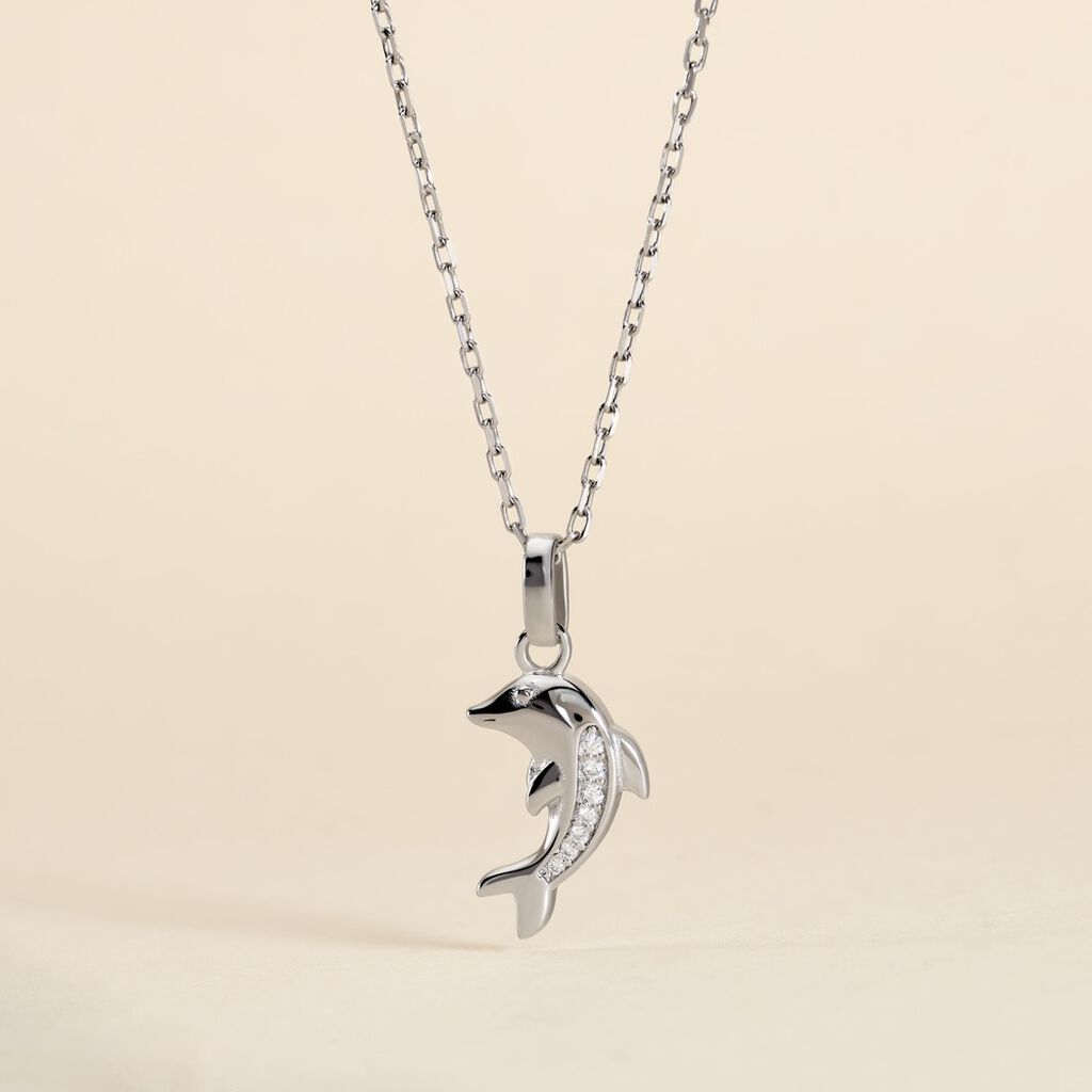 Pendentif Amelot Argent Blanc Oxyde De Zirconium