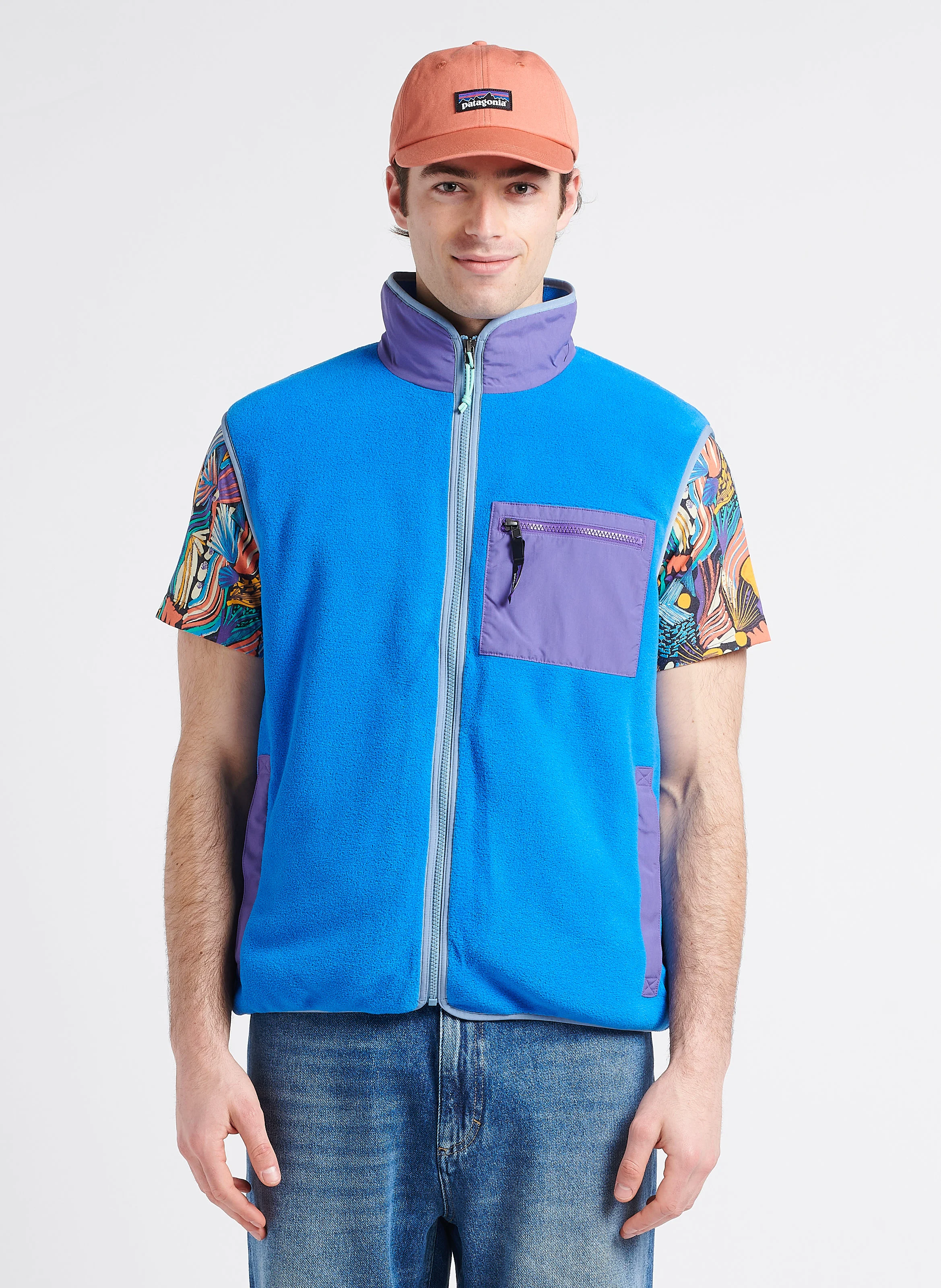 M'S SYNCH - Polaire col montant| Bleu