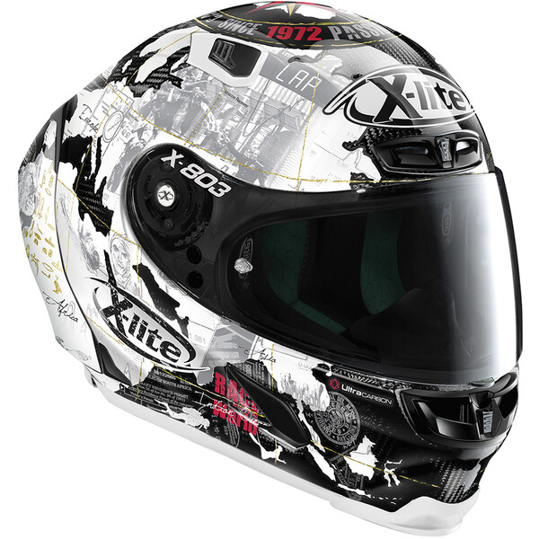 X-lite - Casque X-803 RS Ultra Carbon Replica Carlos Checa Noir / Blanc