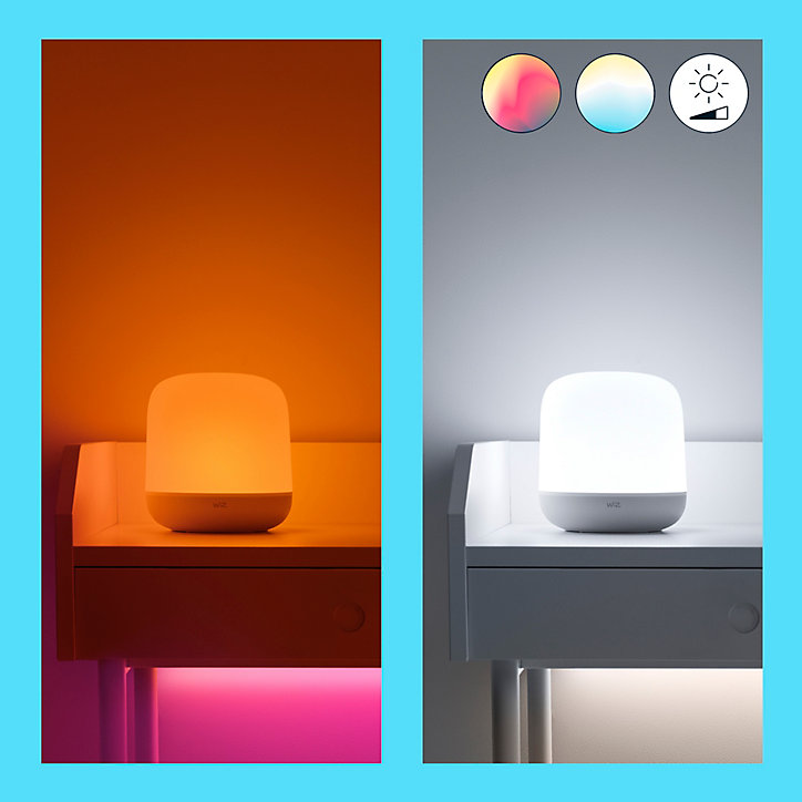 Lampe à poser intelligente LED intégrée RGB Wiz 620lm 9W