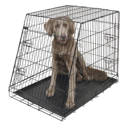 Gaiola para animais de estimação Kerbl preta com 2 portas