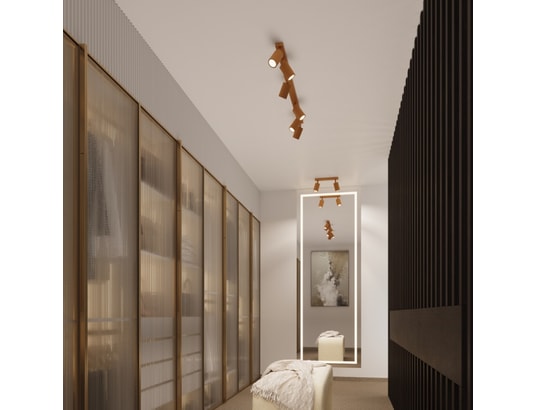 SOLLUX LIGHTING - Plafonnier karbon 4 or