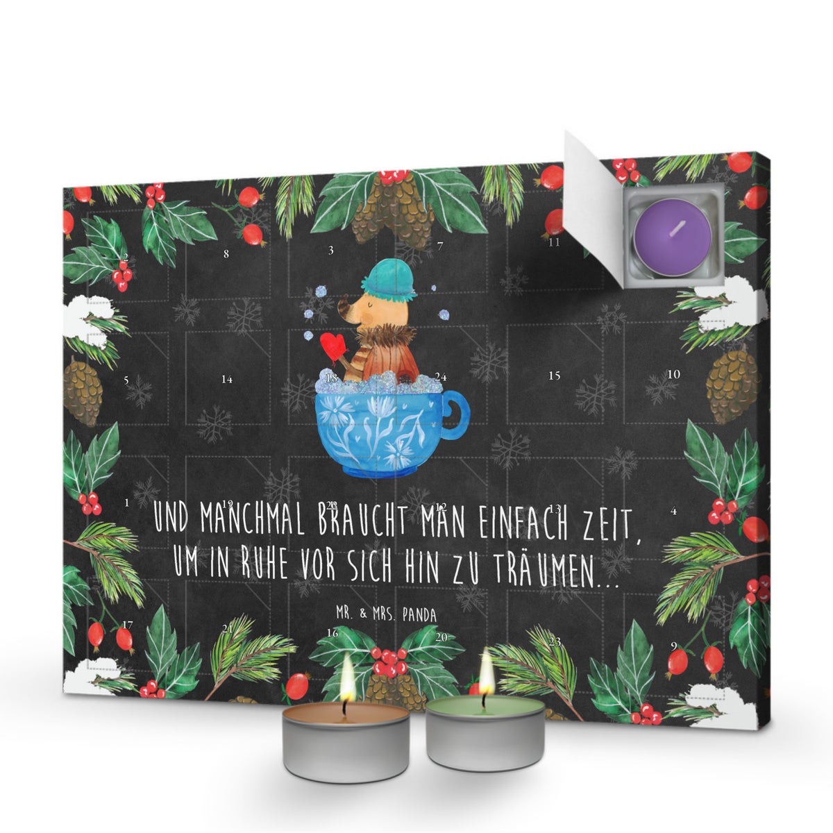 Mr. & Mrs. Panda Geurkaars Adventskalender Mottenbubbelbad - Zwart
