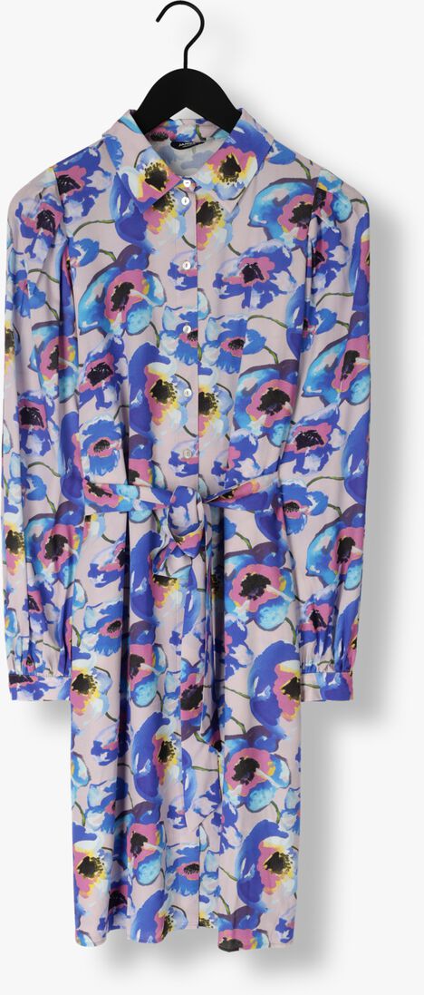 JANSEN AMSTERDAM blauwe jansen amsterdam mini jurk pf508 printed long sleeve blouse dress