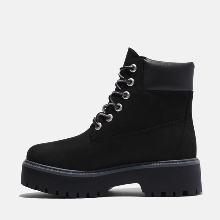 Bota de plataforma Timberland Premium Stone Street para mulheres, na cor preta.