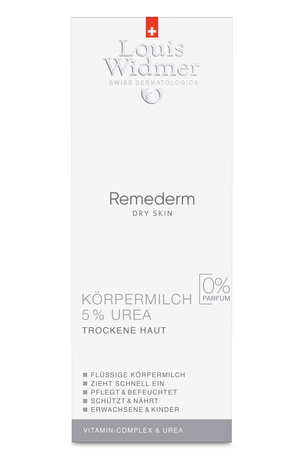 LOUIS WIDMER Remederm Körpermilch 5% Urea Milch ohne Parfum 200 ml