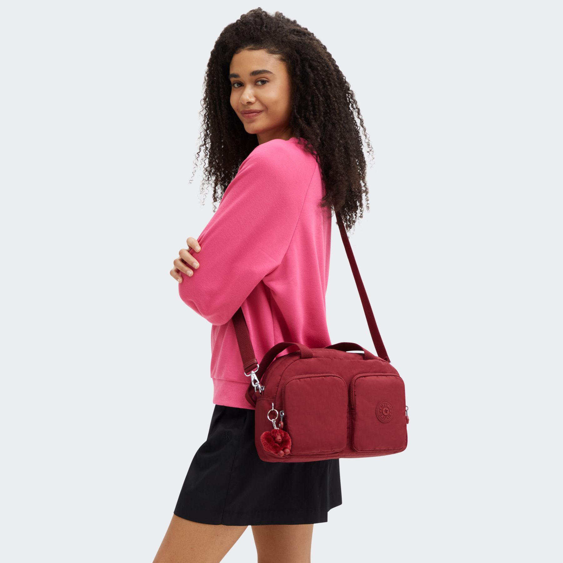 COOL DEFEA Sac Épaule Taille Moyenne avec Sangle Détachable - Funky Red