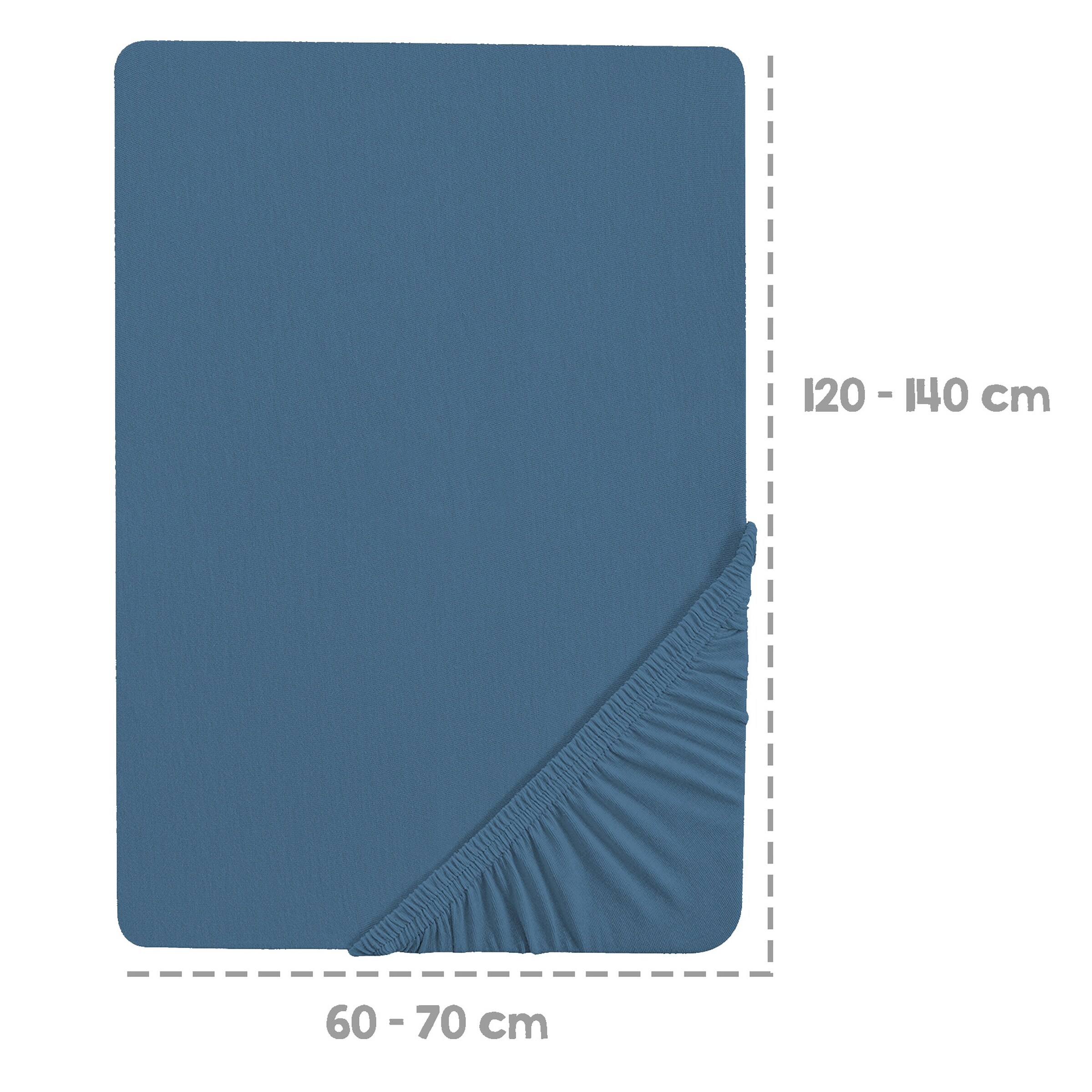 roba Spannbettlaken Jersey, 70x140 cm und 60x120 cm 'Seashells' indigo