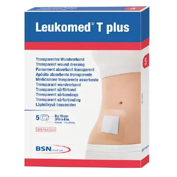 Curativo adesivo não tecido BSN Medical Leukomed T+ 10 x 8 cm, 5 unidades