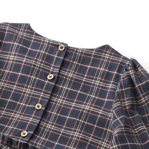 Wheat Fanny Kjole, Navy Check, 116 cm