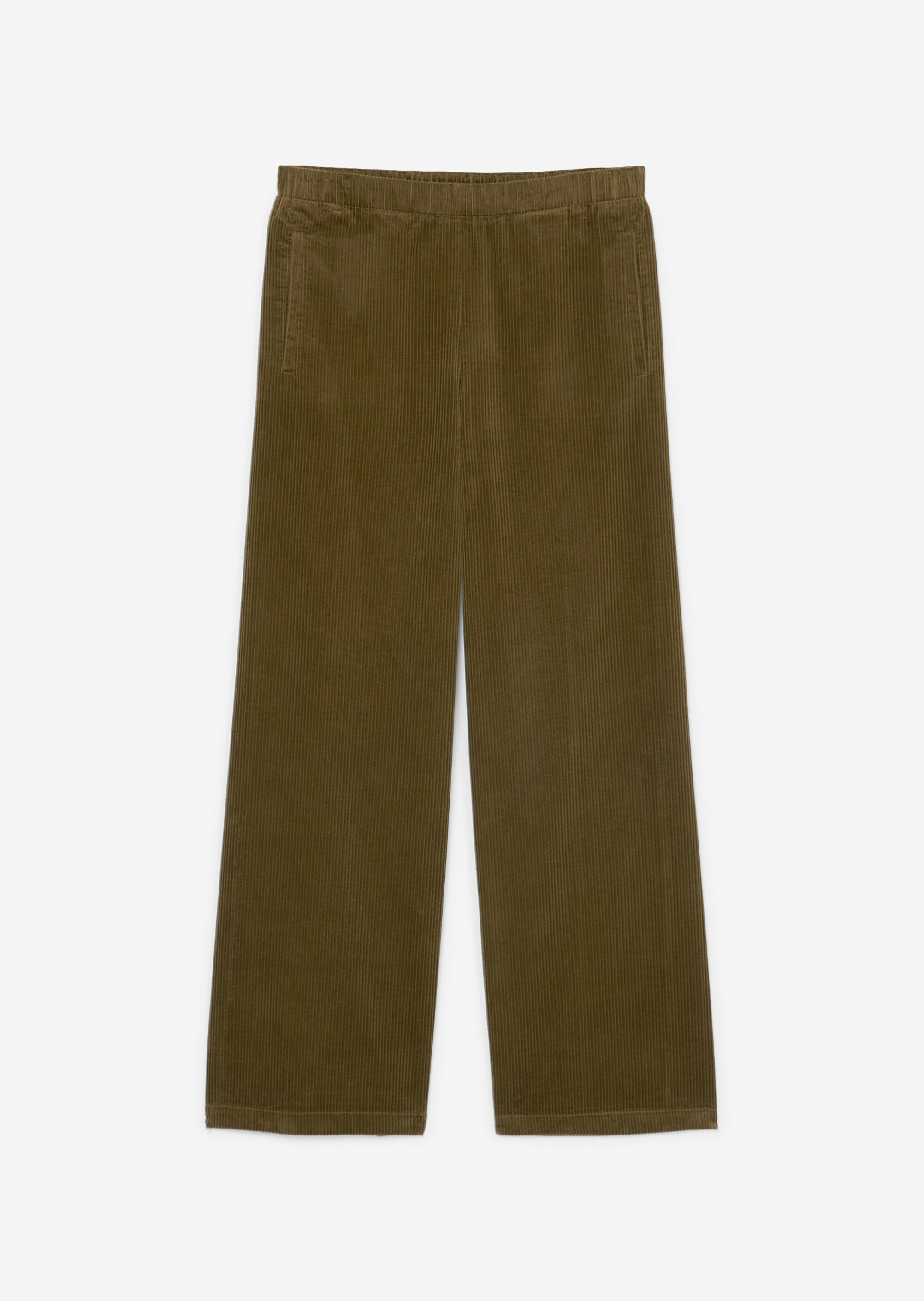 Cordhose straight mit teil-elastischem Bund