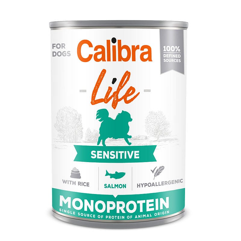 Calibra Hond Life Sensitive Blikjes | 6 x 400 gram blikjes - Zalm | 13087.1