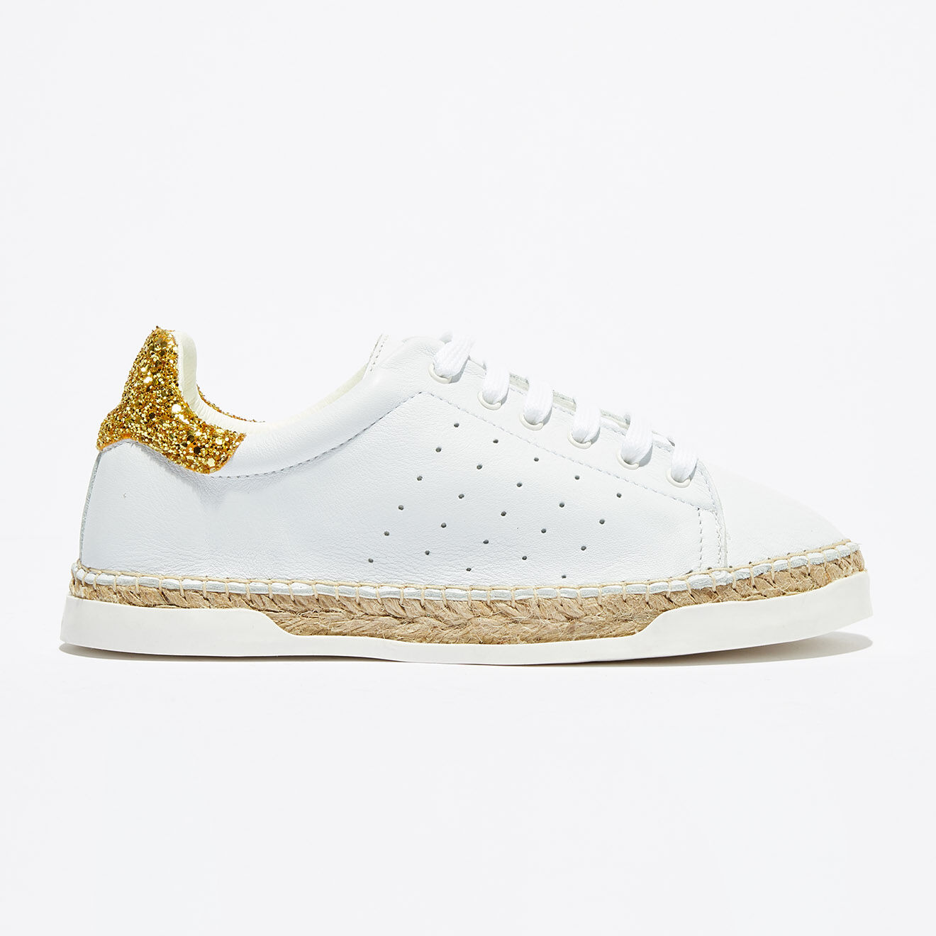 Canal Saint Martin Baskets espadrilles en Cuir Lancry Glitter blanc/doré