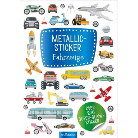 ars Edition Stickerheft Metallic Sticker Fahrzeuge