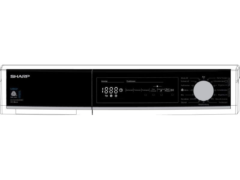 Sharp Wäschetrockner KD-NHH8S8GW3-DE Rechts Wärmepumpentrockner