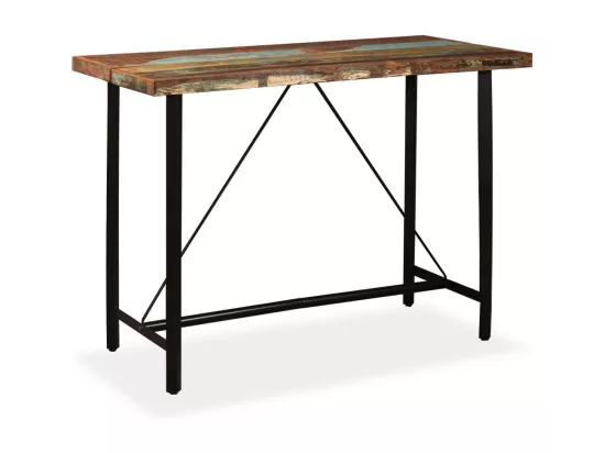 Ensemble de bar 7 pcs Bois massif recyclé