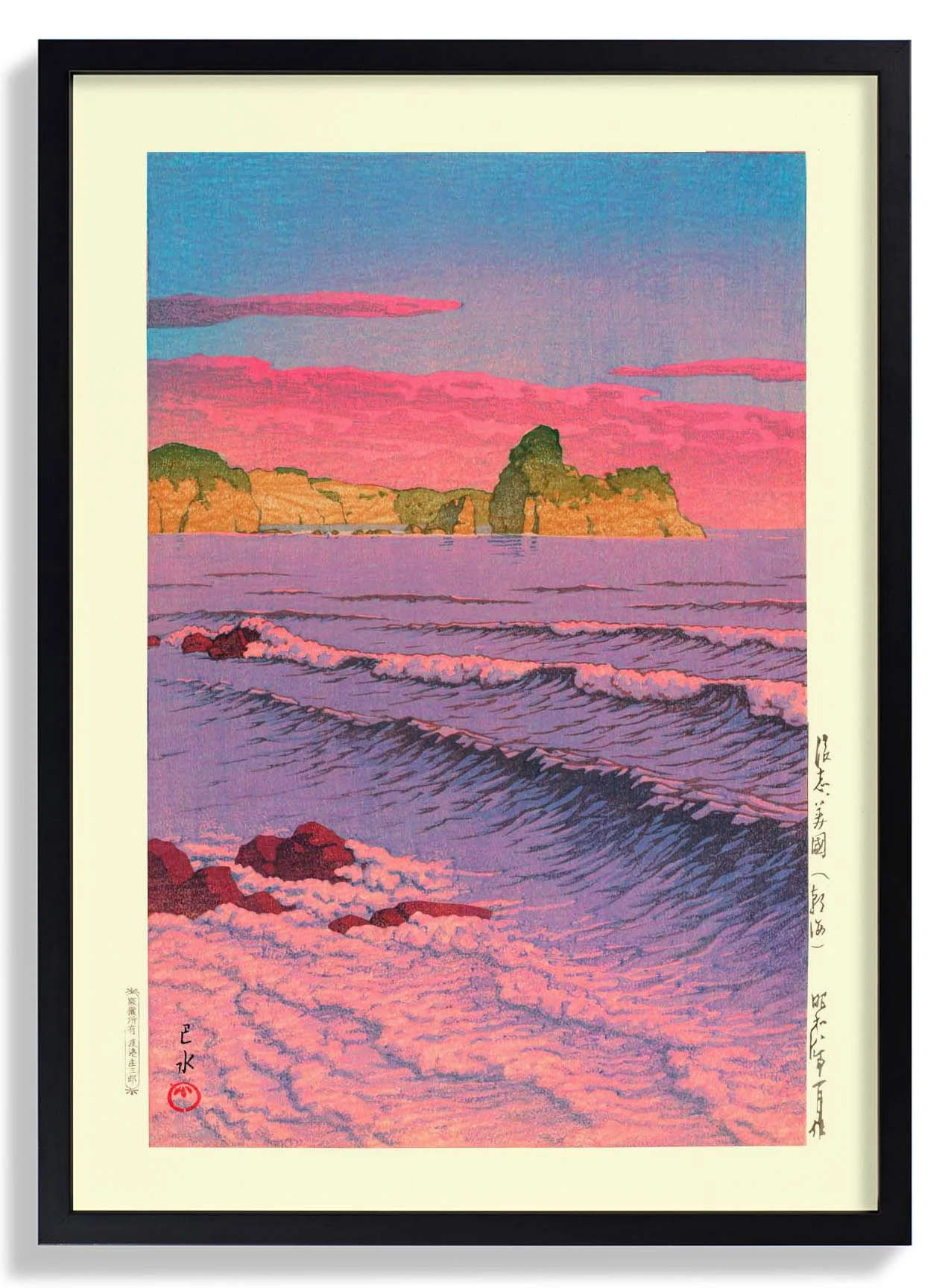 Das Morgenmeer in Shiribeshi bei Hasui