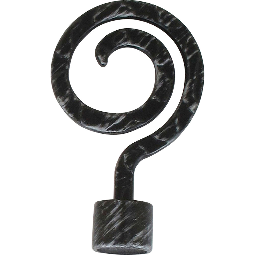 Lot de 2 embouts tringle fer forgé noir argent D 20mm