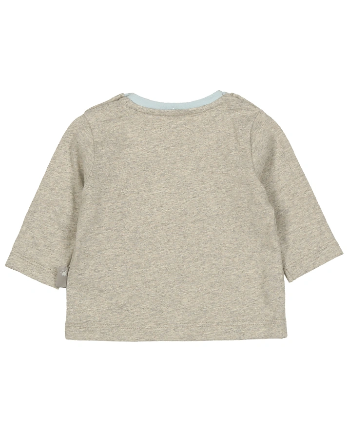 Langarmshirt REALLY HAPPY meliert in grau